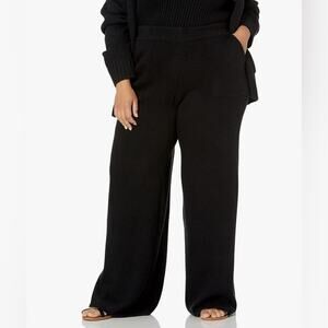 NWT The Drop Women's Cynthia Wide Leg Sweater Pant Plus-size 5x Black Flare New